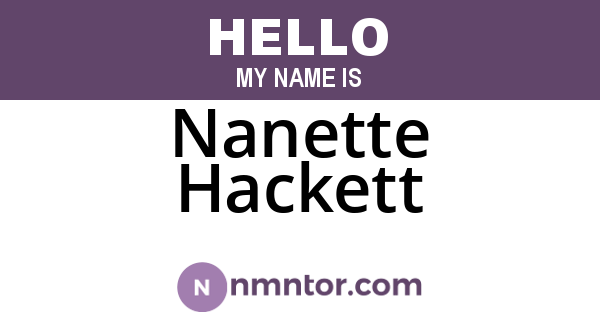 Nanette Hackett