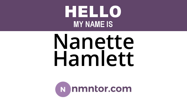 Nanette Hamlett