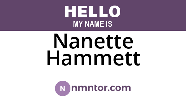 Nanette Hammett
