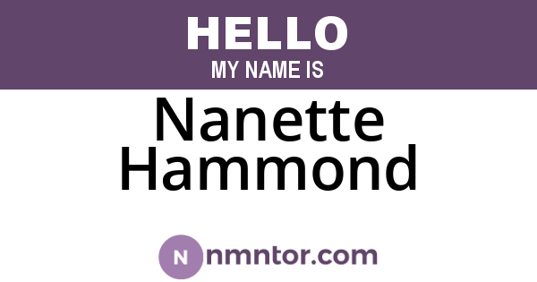 Nanette Hammond