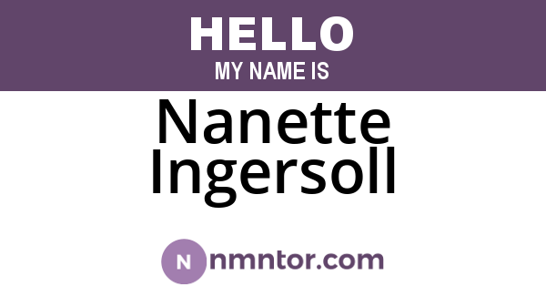Nanette Ingersoll