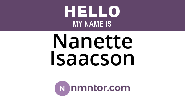 Nanette Isaacson