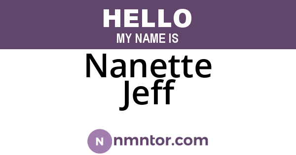 Nanette Jeff