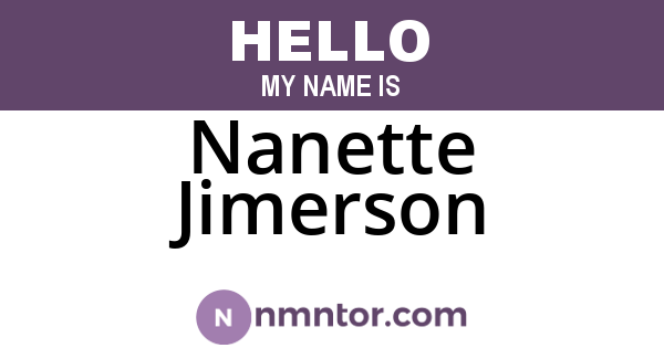 Nanette Jimerson