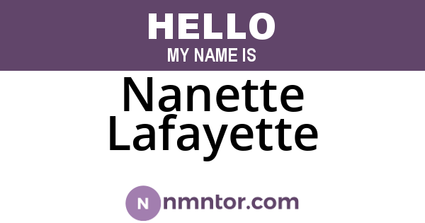 Nanette Lafayette
