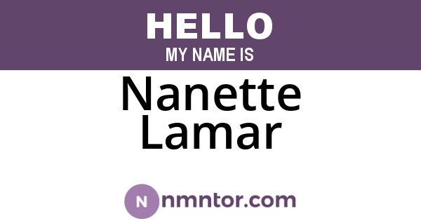 Nanette Lamar