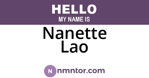 Nanette Lao