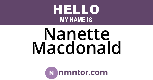 Nanette Macdonald