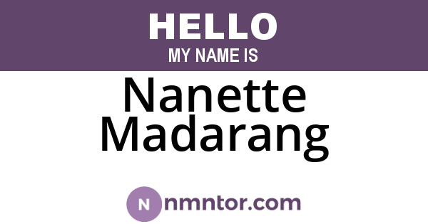 Nanette Madarang
