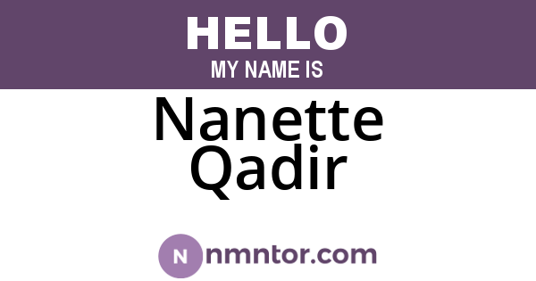 Nanette Qadir