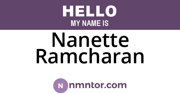 Nanette Ramcharan