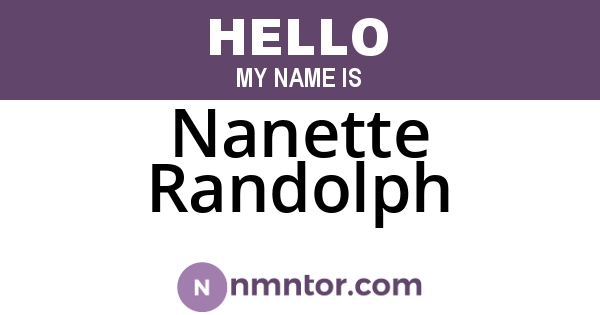 Nanette Randolph