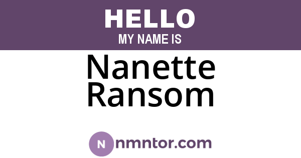 Nanette Ransom
