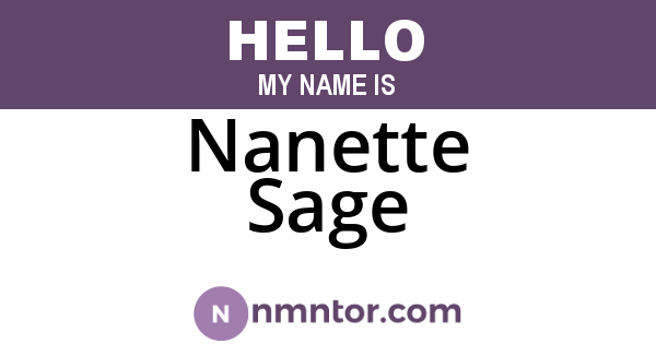 Nanette Sage