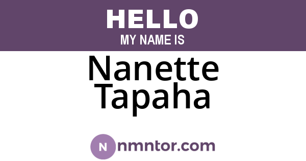 Nanette Tapaha