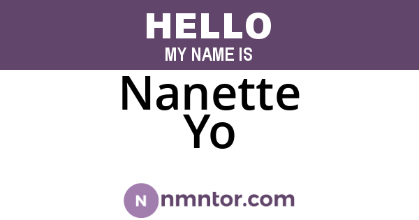 Nanette Yo