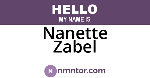Nanette Zabel