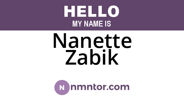 Nanette Zabik