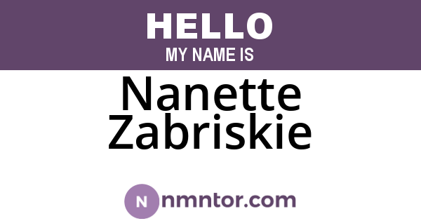 Nanette Zabriskie