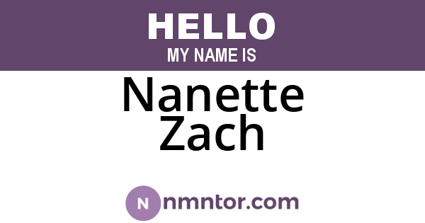 Nanette Zach