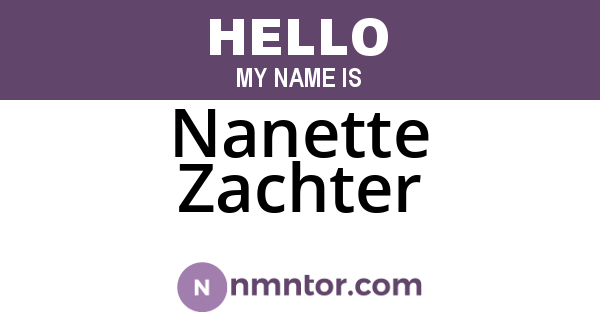 Nanette Zachter