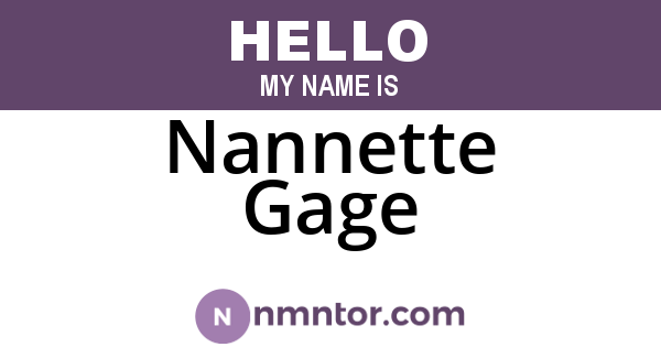 Nannette Gage