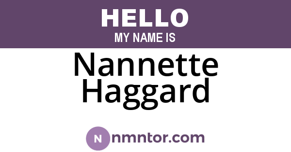 Nannette Haggard
