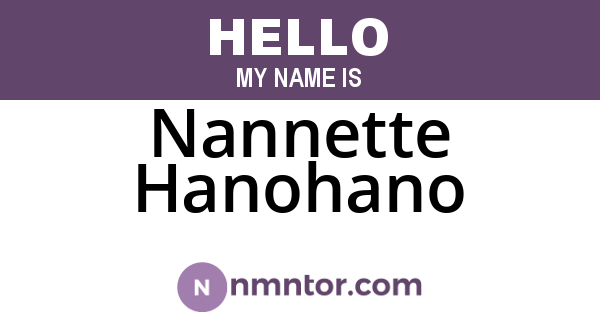 Nannette Hanohano