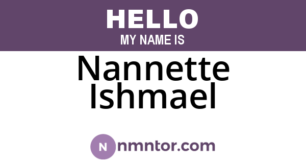 Nannette Ishmael