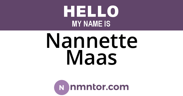 Nannette Maas