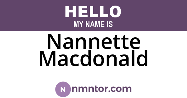 Nannette Macdonald