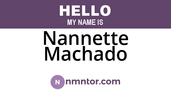 Nannette Machado