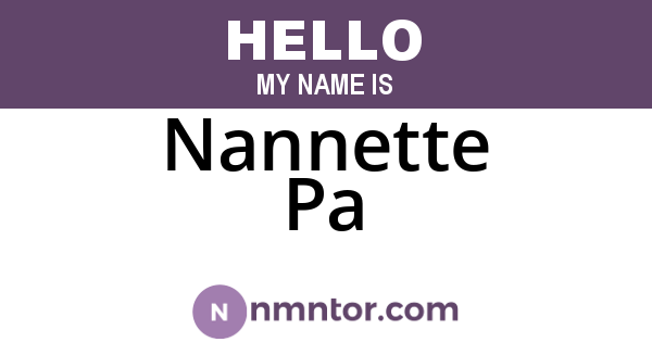 Nannette Pa
