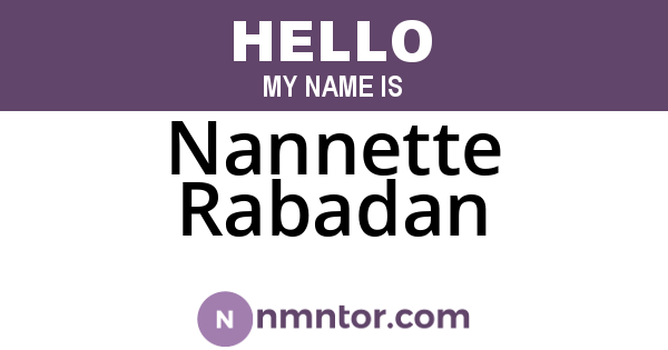 Nannette Rabadan