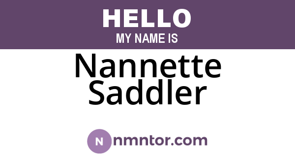 Nannette Saddler