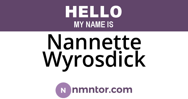 Nannette Wyrosdick