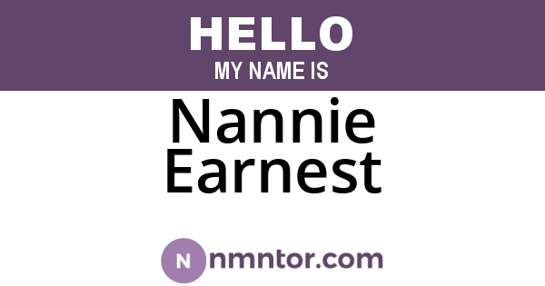 Nannie Earnest