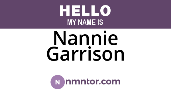 Nannie Garrison
