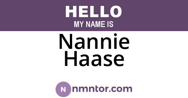 Nannie Haase