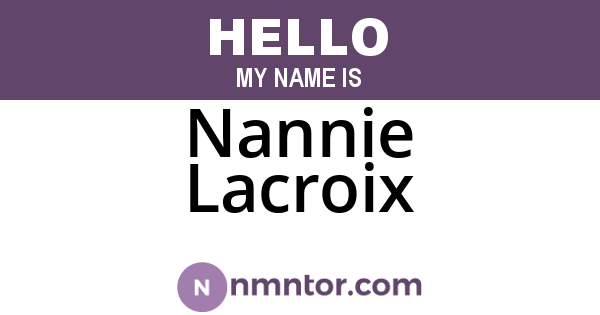 Nannie Lacroix