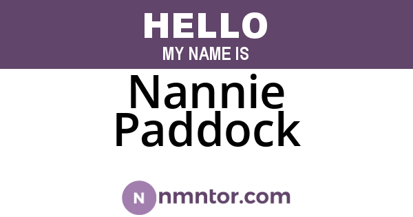 Nannie Paddock