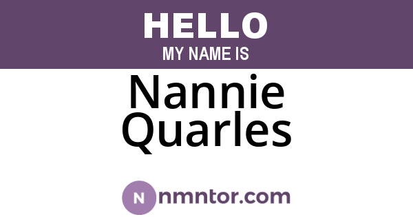 Nannie Quarles