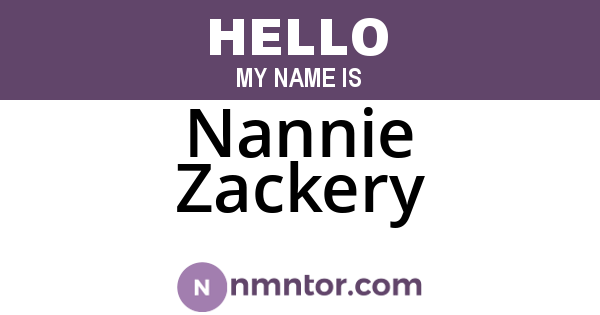 Nannie Zackery