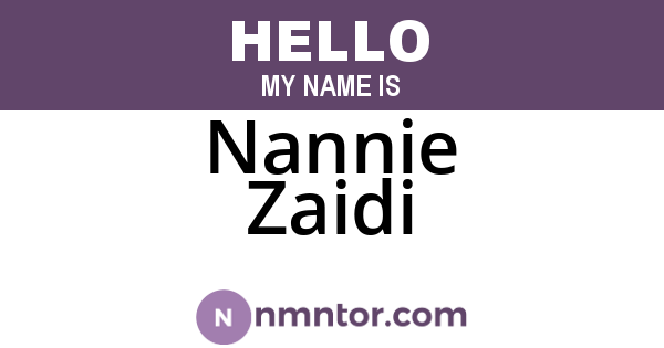 Nannie Zaidi