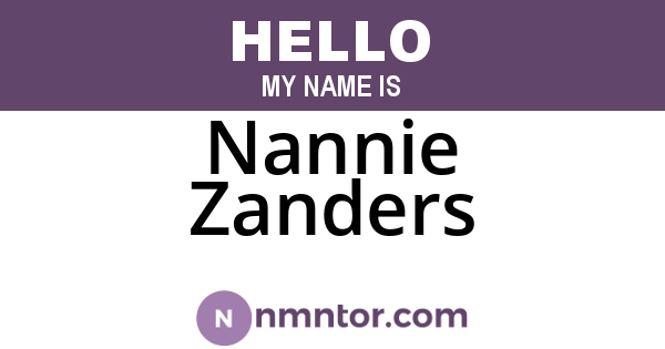 Nannie Zanders
