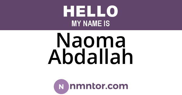 Naoma Abdallah
