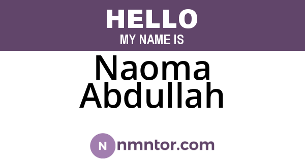 Naoma Abdullah