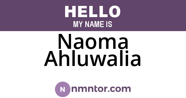 Naoma Ahluwalia