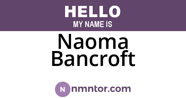 Naoma Bancroft