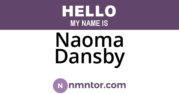 Naoma Dansby